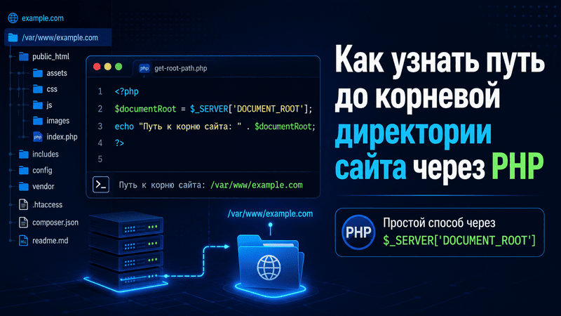 Как узнать путь до корневой директории сайта через PHP код