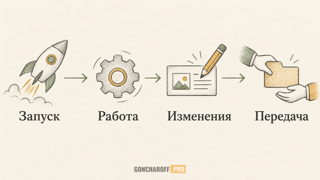 Затраты на систему складываются из запуска, регулярной работы, изменений и выхода из решения