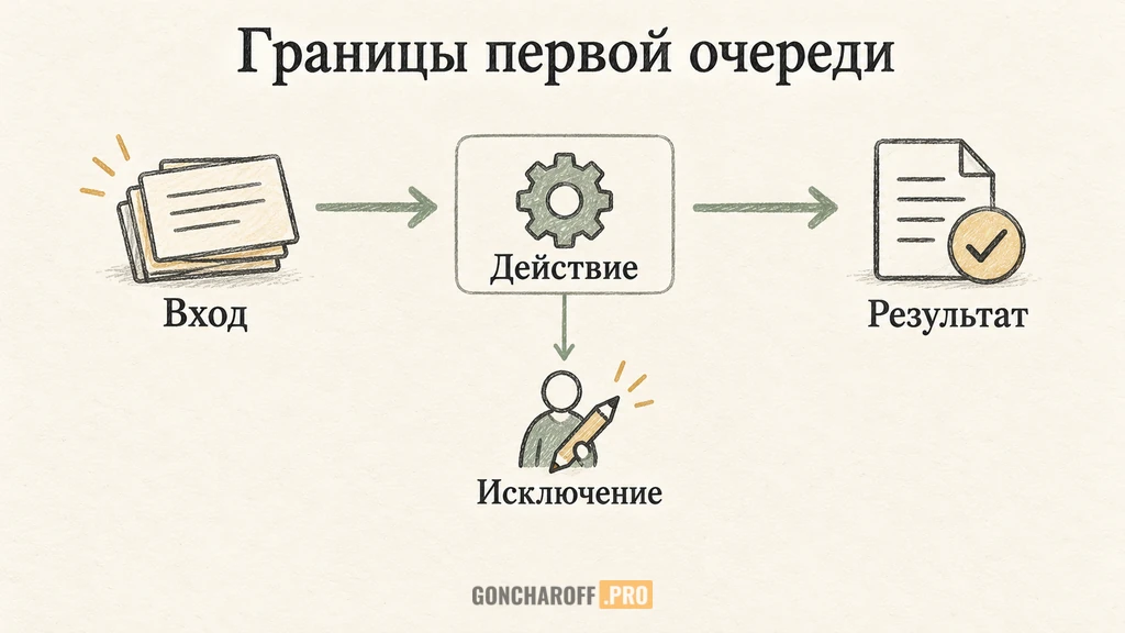Ограниченный процесс имеет вход, результат, ответственного и ручной путь при исключении
