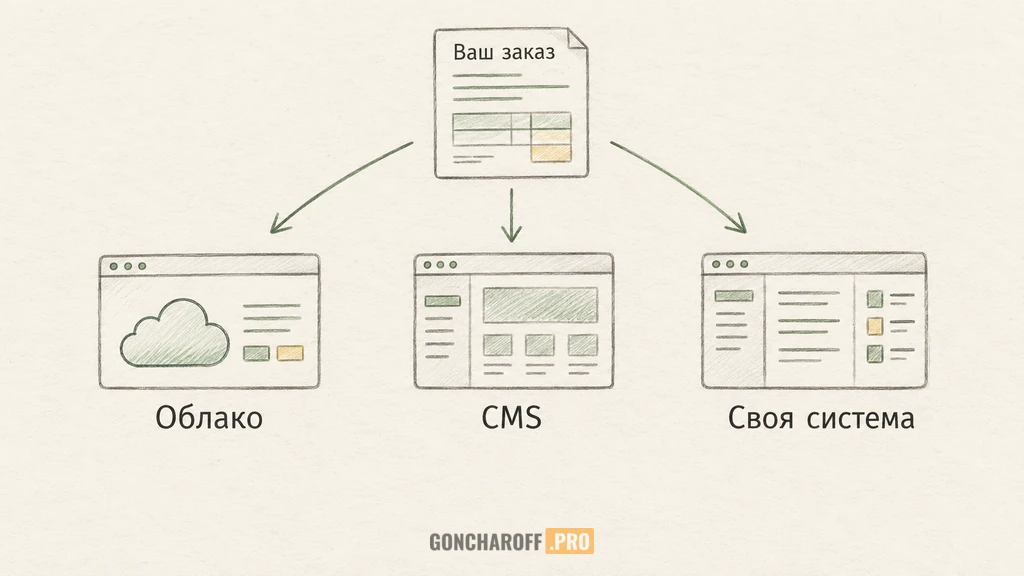 Три класса решений для магазина: облачная платформа, CMS и своя разработка