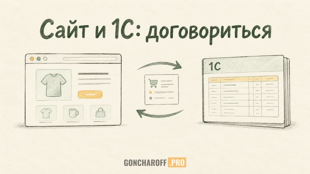 Сайт и учётная система обмениваются согласованными данными