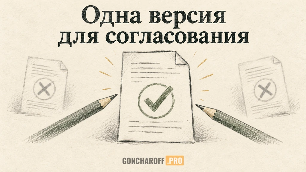 Согласование одной актуальной версии документа по понятному рабочему маршруту