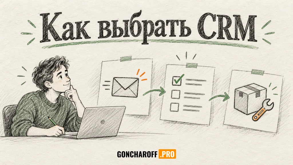 Как выбрать CRM: предприниматель рассматривает рабочий путь заказа