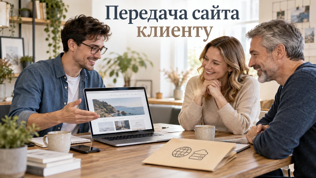 Передача клиенту сайта, доступов и понятного плана обслуживания