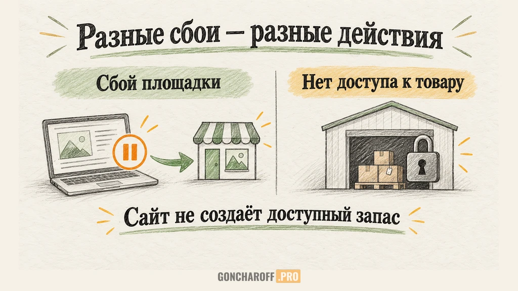 Отличие отказа канала продаж от недоступности товарного запаса