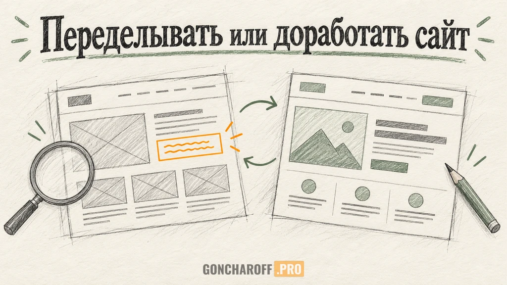 Обложка статьи «Редизайн сайта или точечные доработки: как собственнику принять решение»
