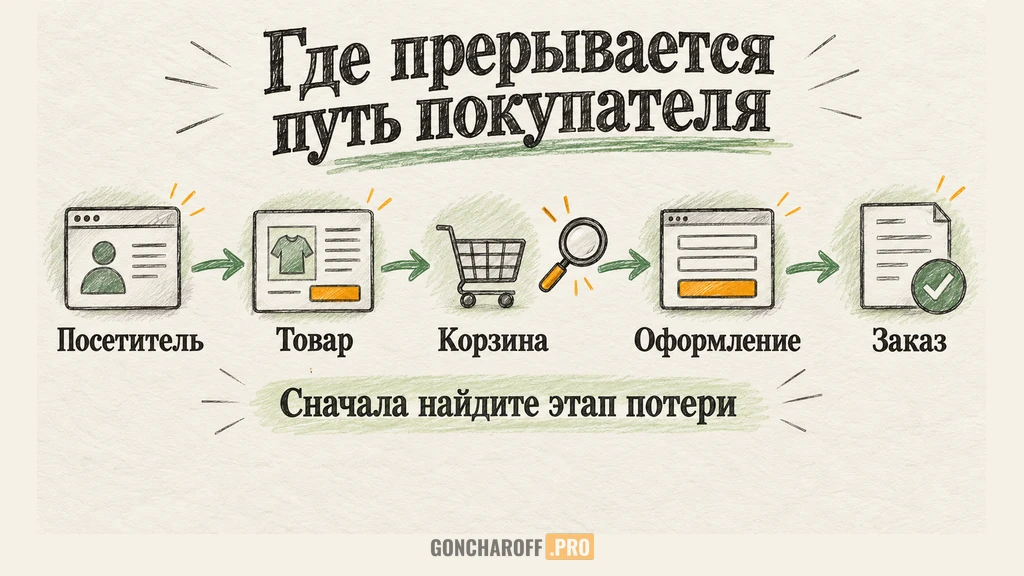 Этапы пути посетителя интернет-магазина до заказа