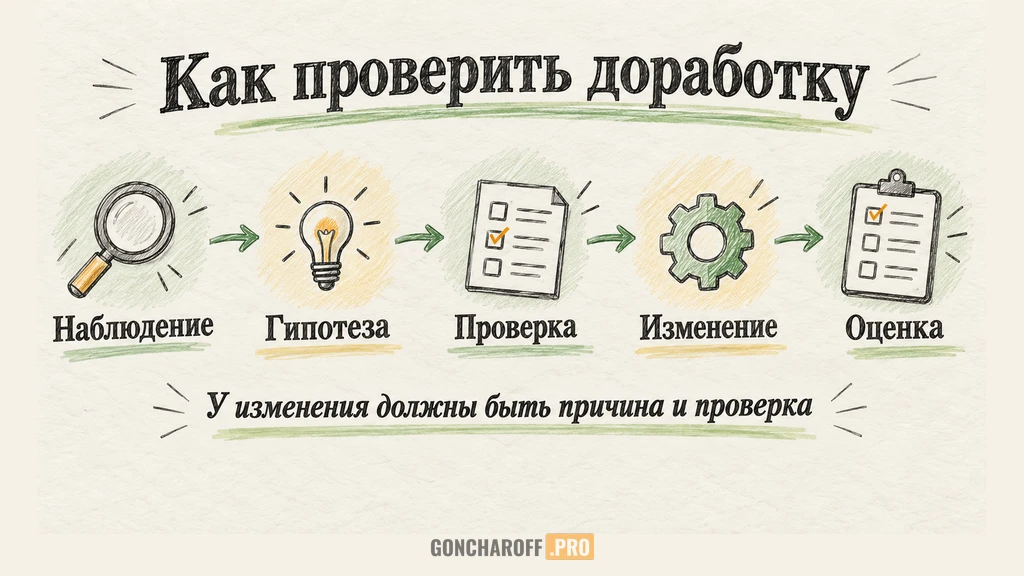 Порядок проверки гипотезы перед доработкой магазина