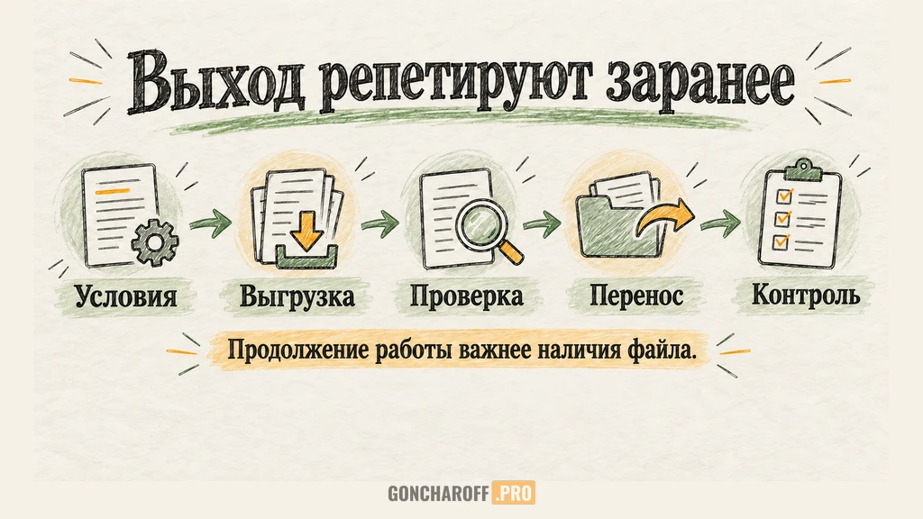 Последовательность проверки выхода из арендуемого магазина
