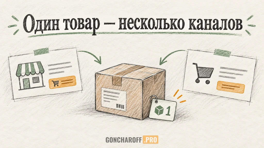 Обложка статьи «Сайт и маркетплейсы одновременно: как согласовать остатки и не продавать один товар дважды»